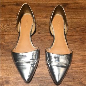 JCrew Factory silver d’Orsay flats